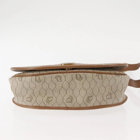 Christian Dior Honeycomb Canvas Shoulder Bag PVC Leather Beige - Picture 7 of 15